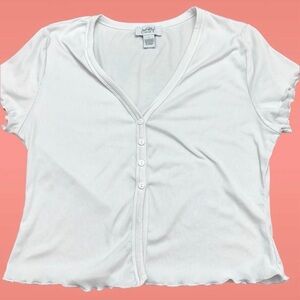 White button up womens blouse - Large